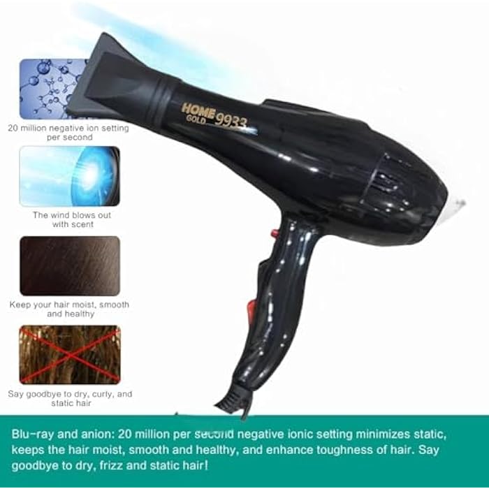 Hair Dryer 3000W - Superior Drying Performance with Multiple Settings, Ionic Care and Overheat Protection HG-9933 - Image 4